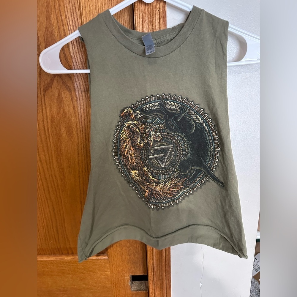 Next Level Apparel  Olive Tank Top with Animal Graphic